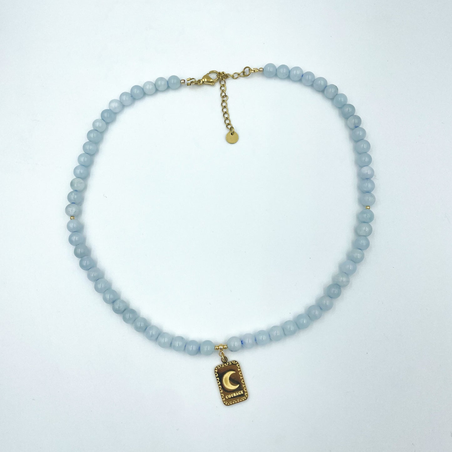 COLLIER COURAGE AIGUE-MARINE