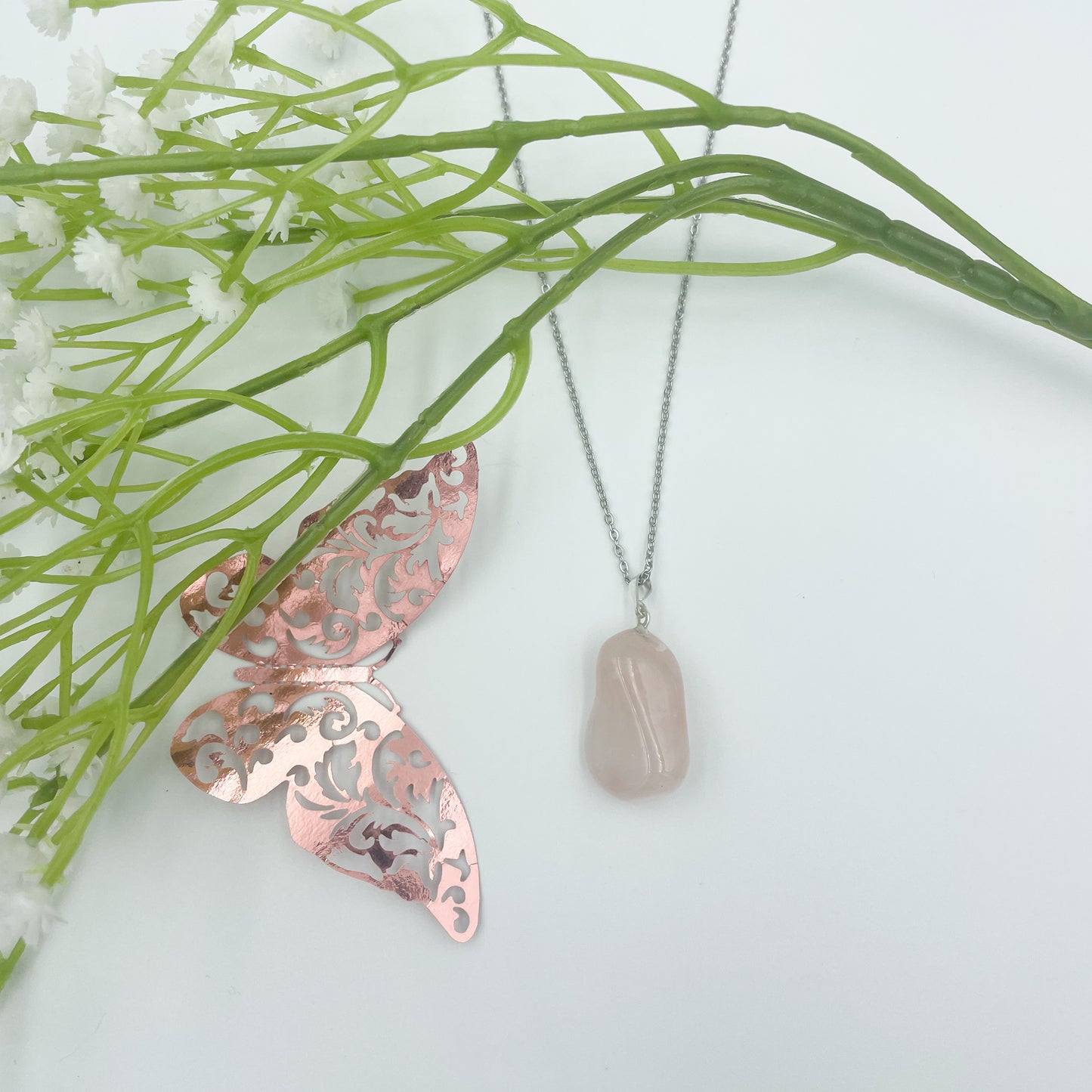 COLLIER QUARTZ ROSE ROULÉ